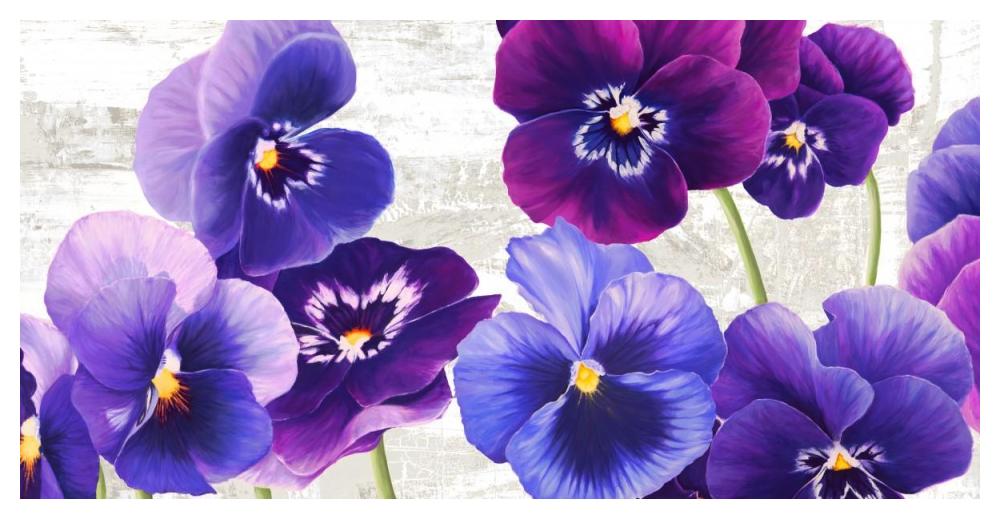 Dance of Pansies-Paper Art-50"x26"
