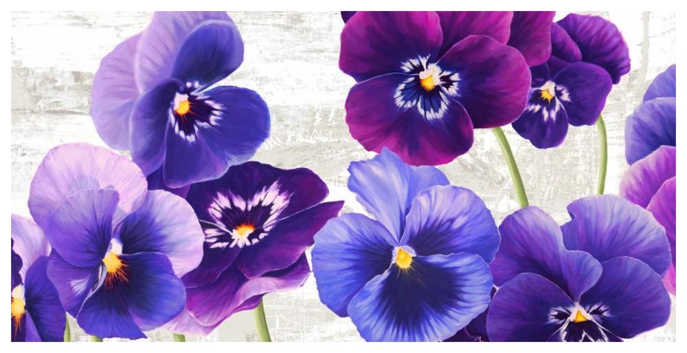 Dance of Pansies-Paper Art-62"x32"