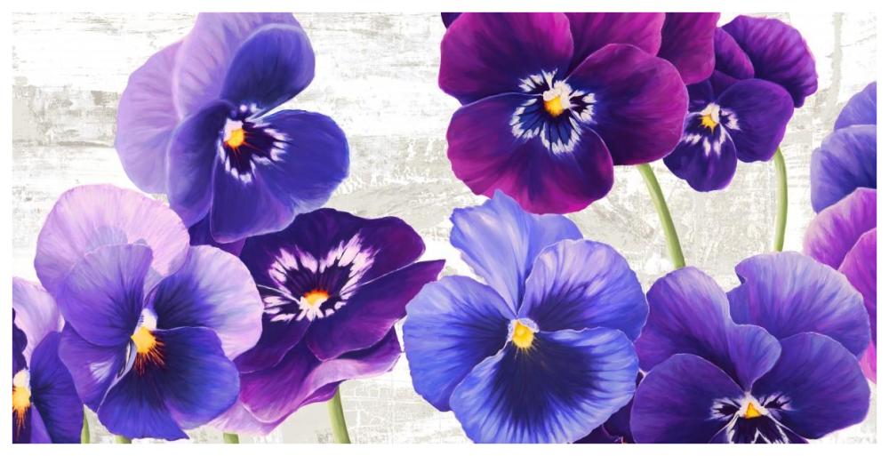 Dance of Pansies-Paper Art-74"x38"