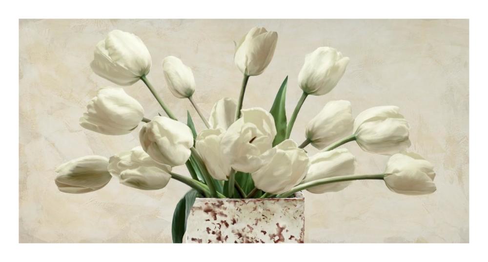 Bouquet blanc-Paper Art-26"x14"