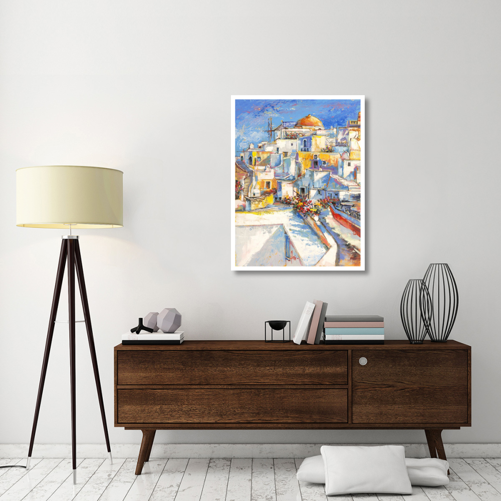 Santorini-Paper Art-32&quotx42"