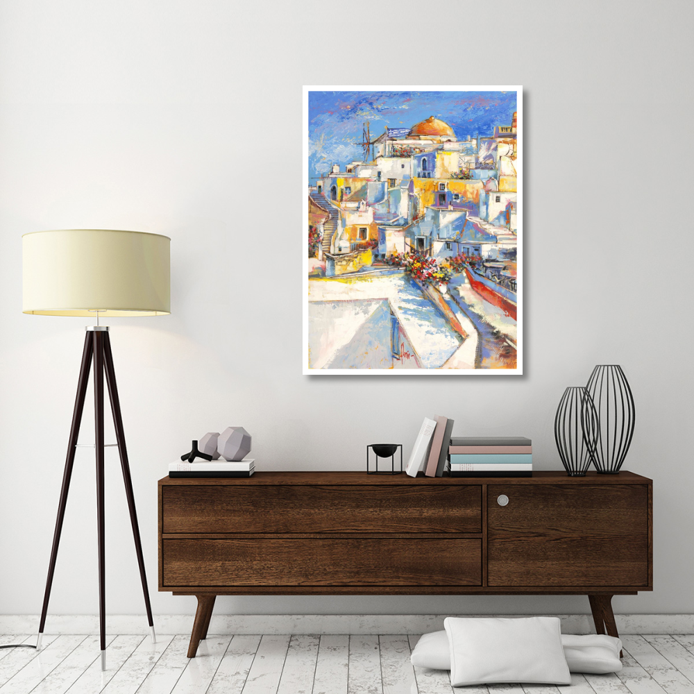 Santorini-Paper Art-38&quotx50"