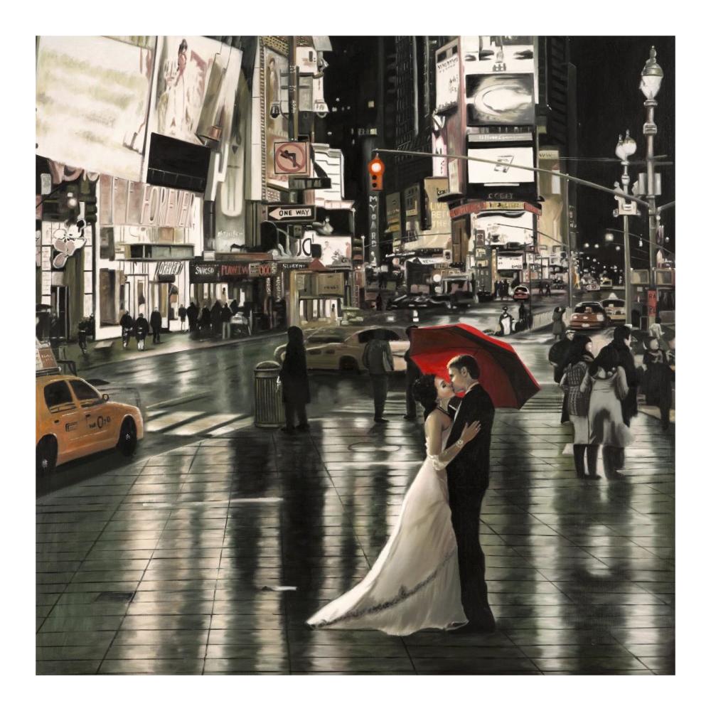 Romance in New York-Paper Art-20"x20"
