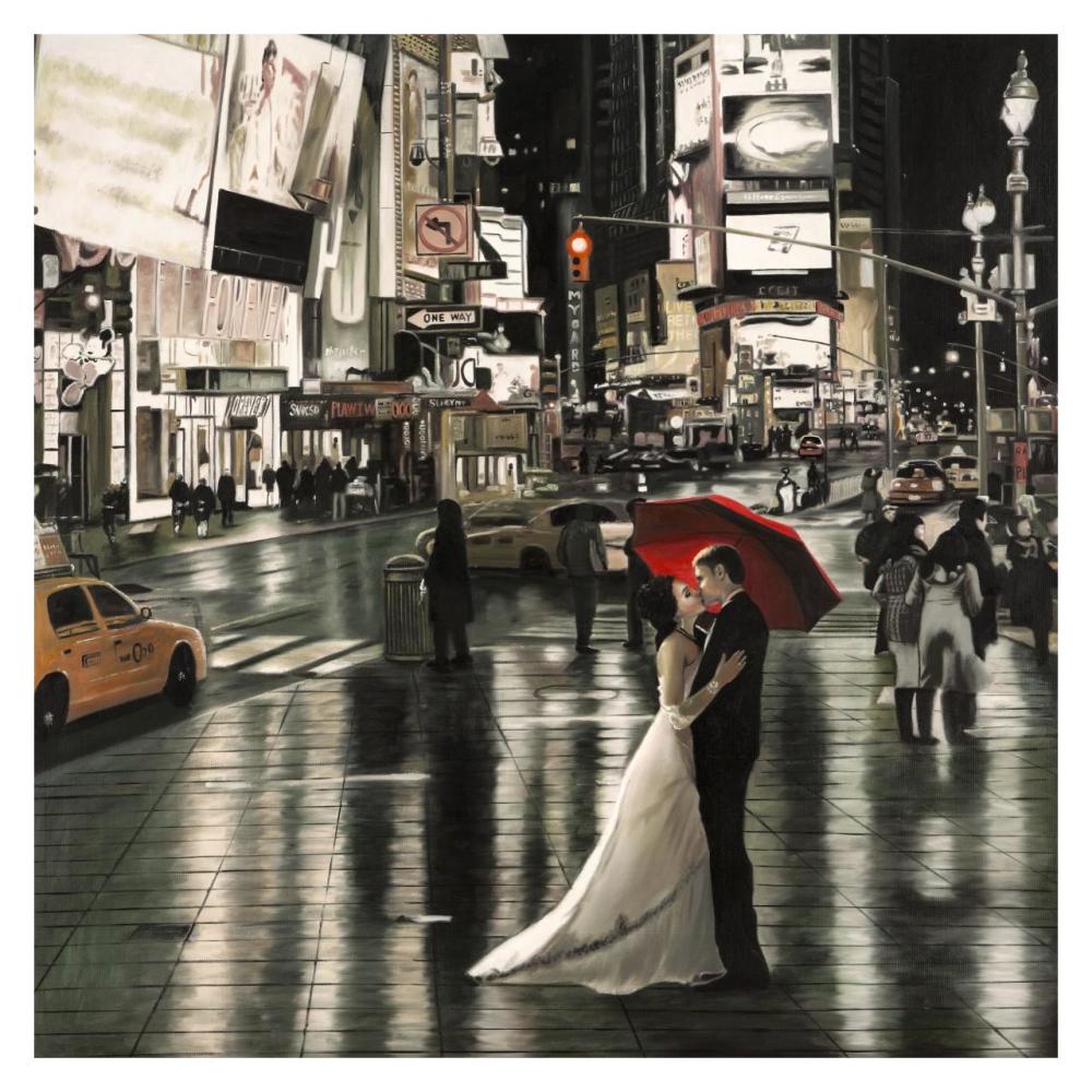 Romance in New York-Paper Art-32"x32"