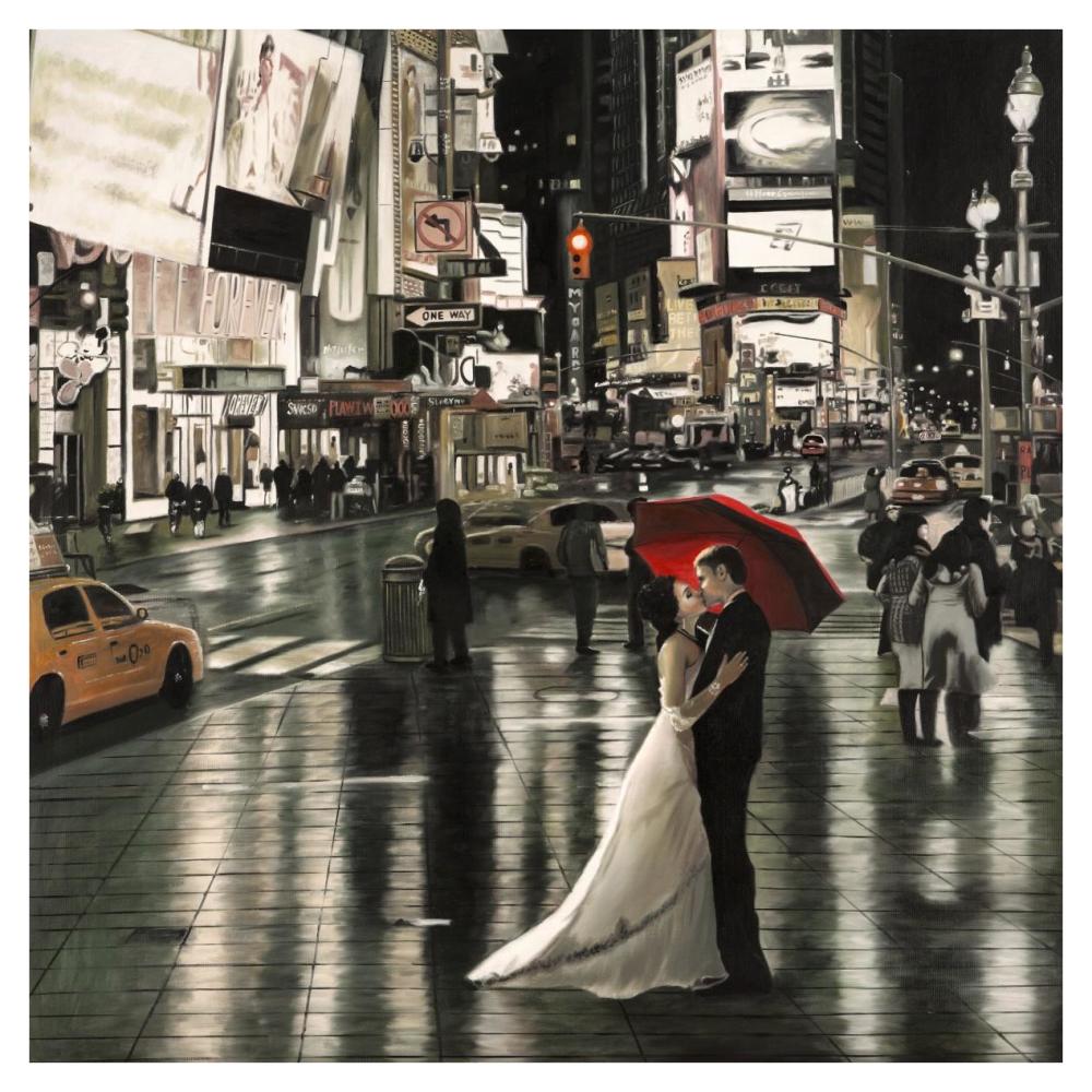 Romance in New York-Paper Art-38"x38"