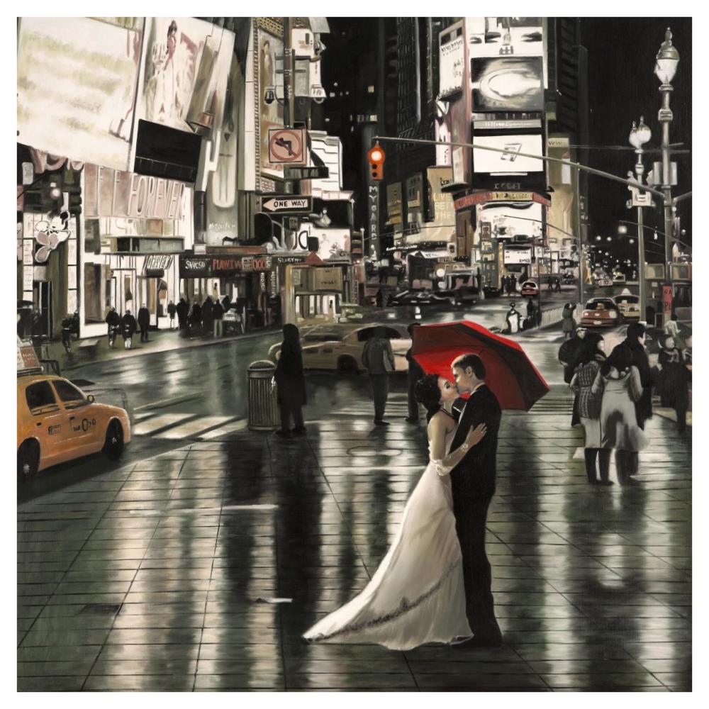 Romance in New York-Paper Art-42"x42"