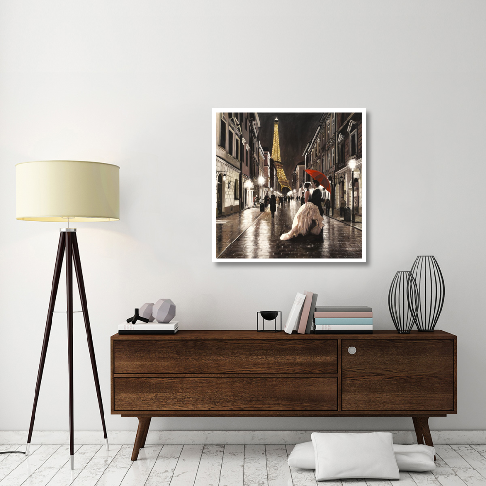 Kissing in Paris (detail)-Paper Art-38&quotx38"