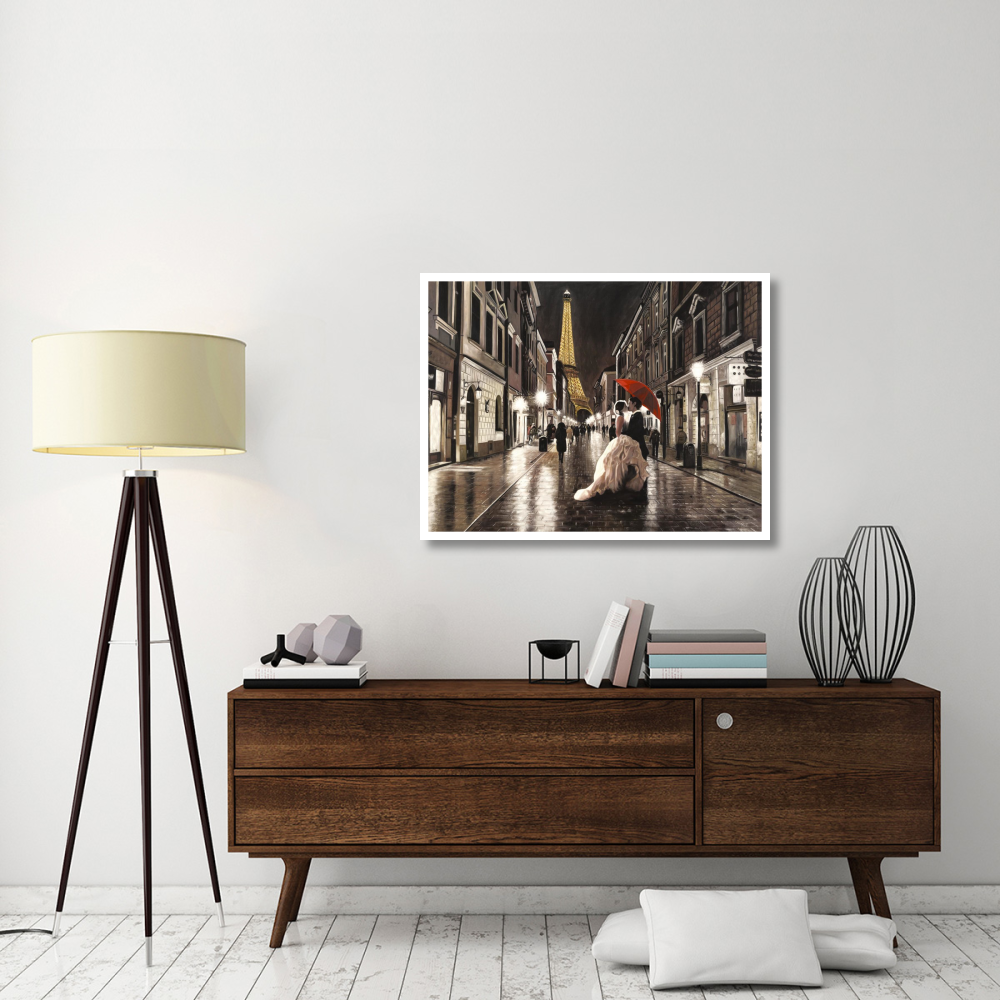Kissing in Paris-Paper Art-42&quotx32"