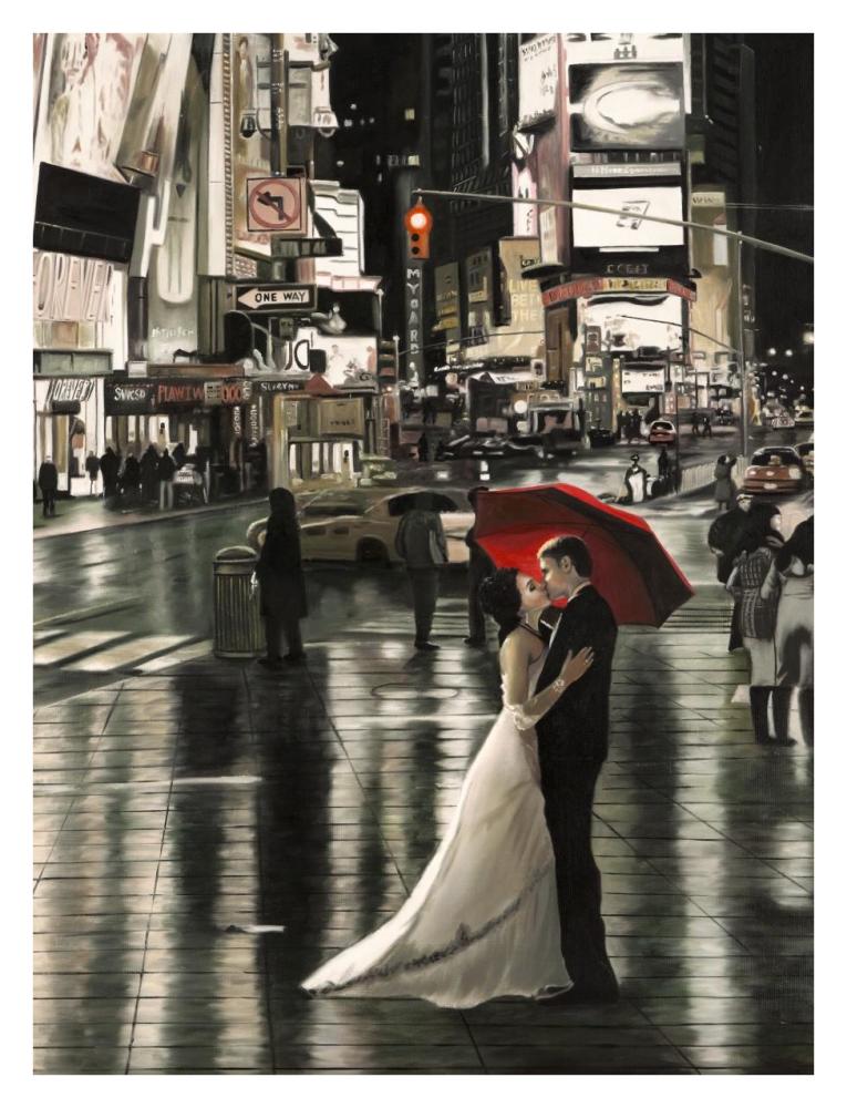 Romance in New York (detail)-Paper Art-26"x34"