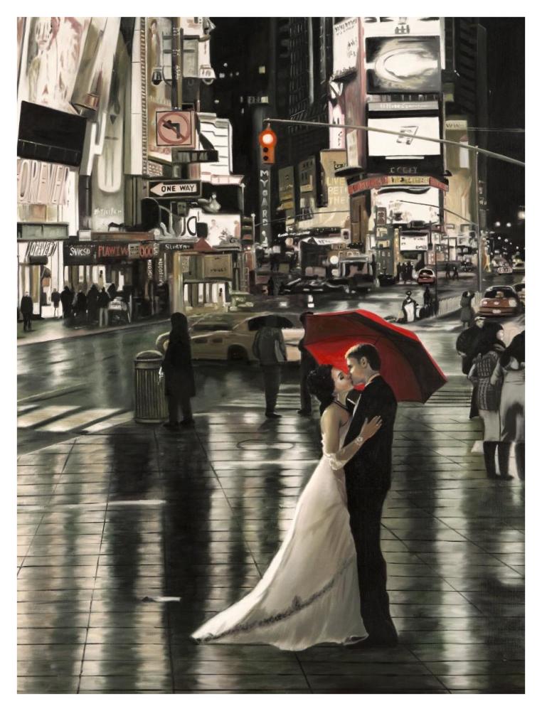 Romance in New York (detail)-Paper Art-32"x42"