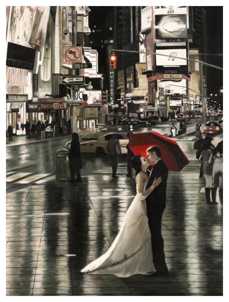 Romance in New York (detail)-Paper Art-38"x50"