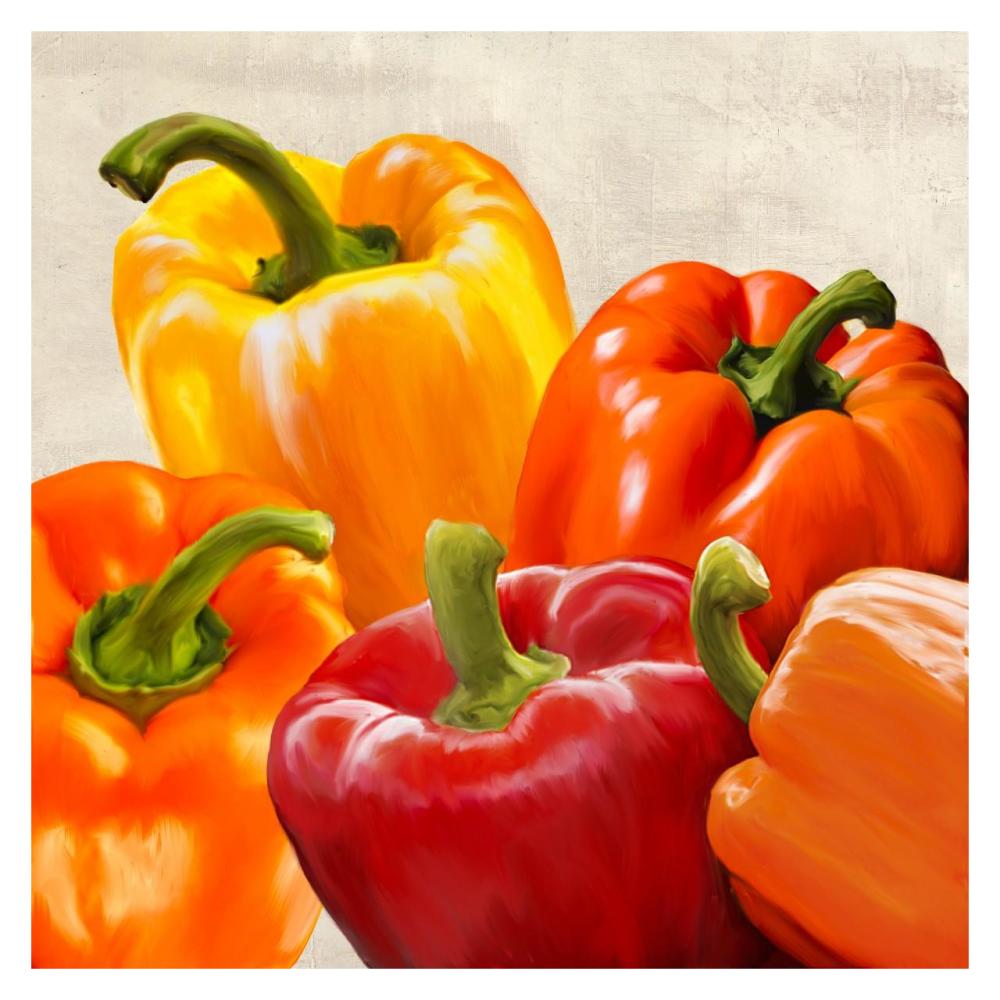 Peppers-Paper Art-32"x32"