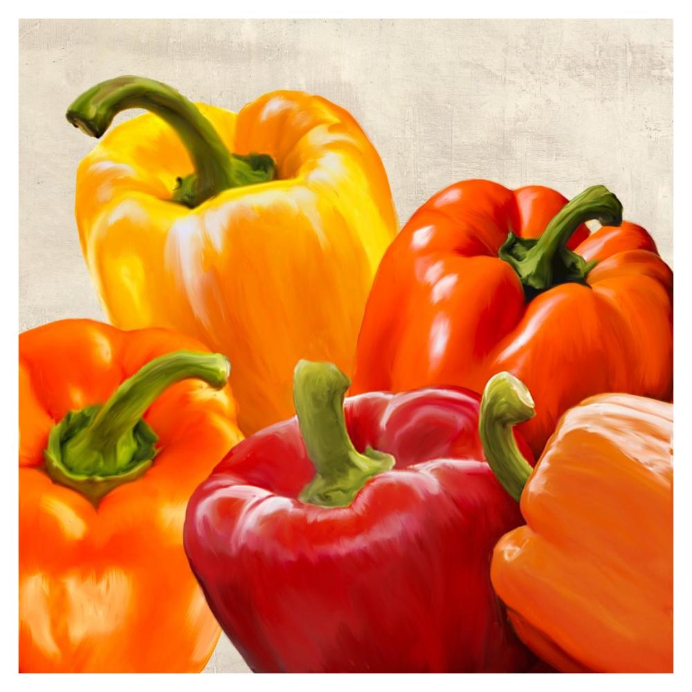 Peppers-Paper Art-38"x38"