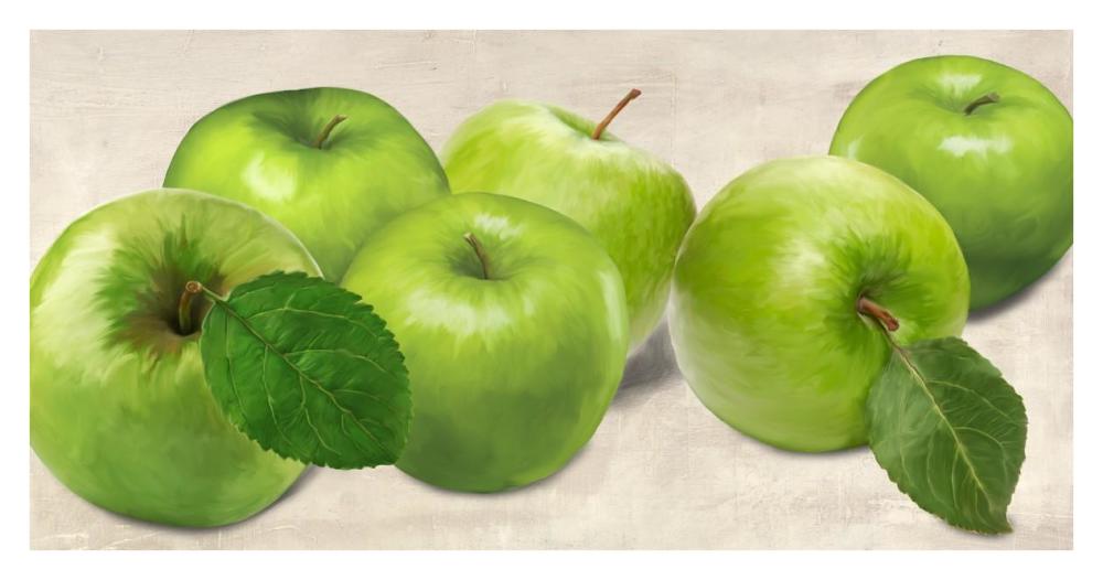 Green Apples-Paper Art-38"x20"