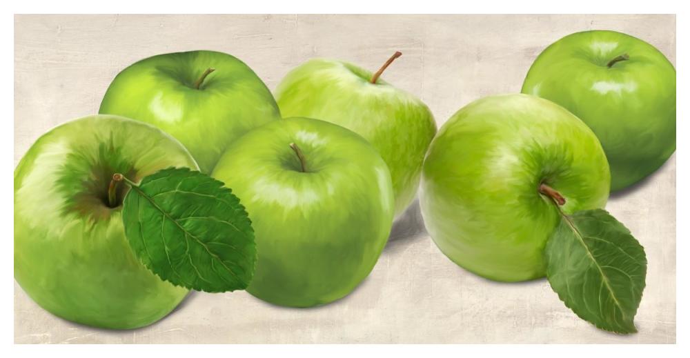 Green Apples-Paper Art-50"x26"