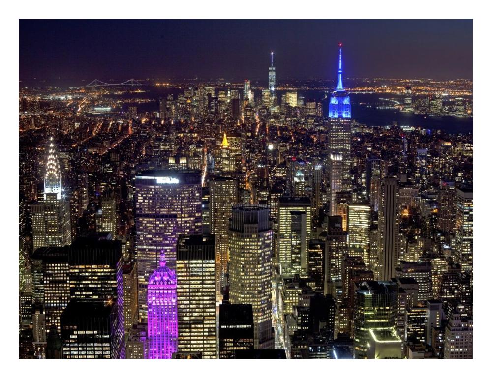 Midtown and Lower Manhattan at night-Paper Art-26"x20"