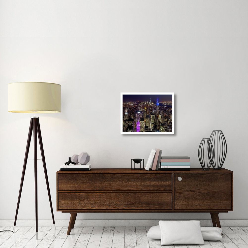 Midtown and Lower Manhattan at night-Paper Art-26&quotx20"