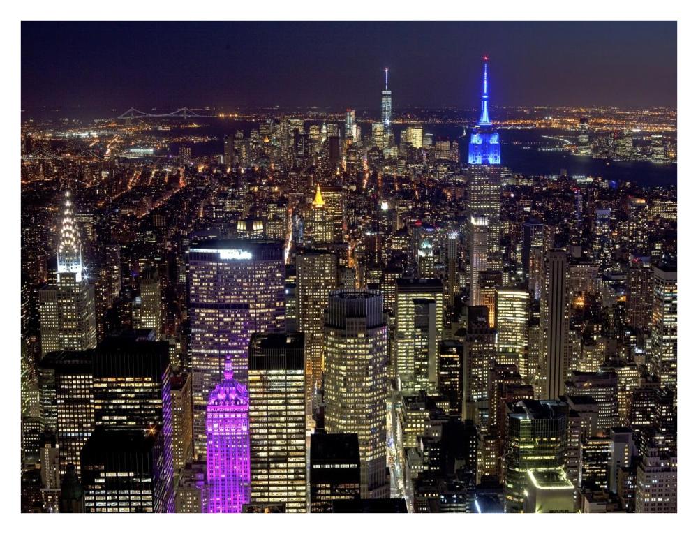 Midtown and Lower Manhattan at night-Paper Art-34"x26"