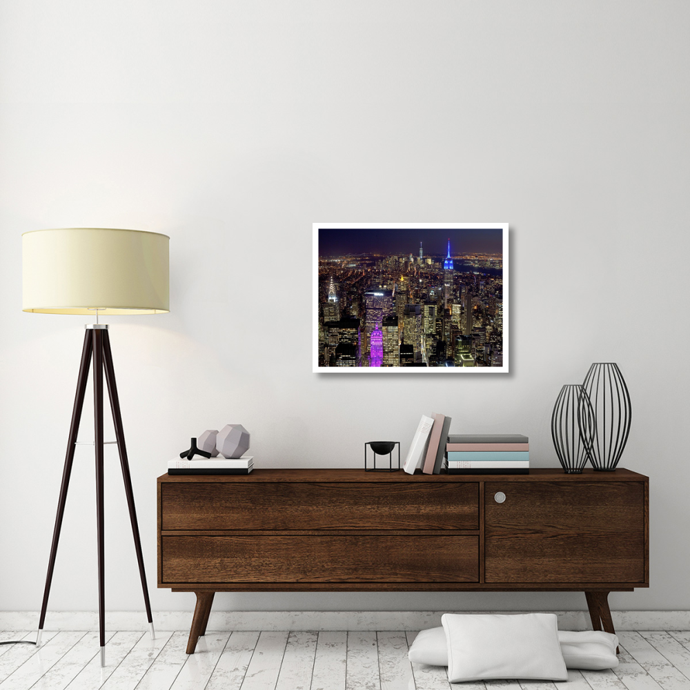 Midtown and Lower Manhattan at night-Paper Art-34&quotx26"