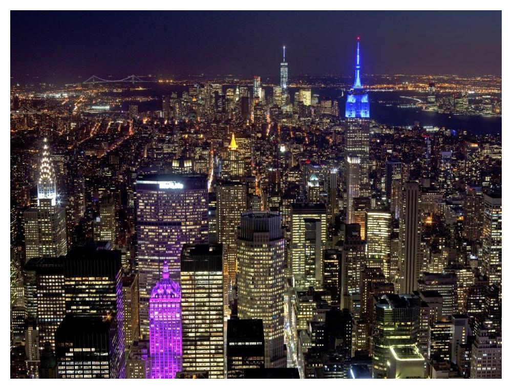Midtown and Lower Manhattan at night-Paper Art-50"x38"