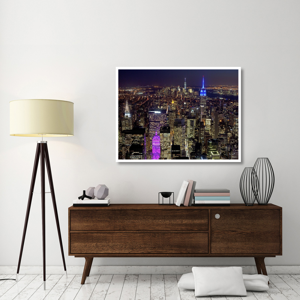 Midtown and Lower Manhattan at night-Paper Art-50&quotx38"