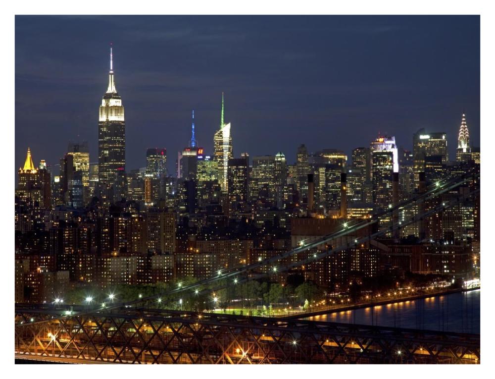 Midtown Manhattan at night-Paper Art-34"x26"