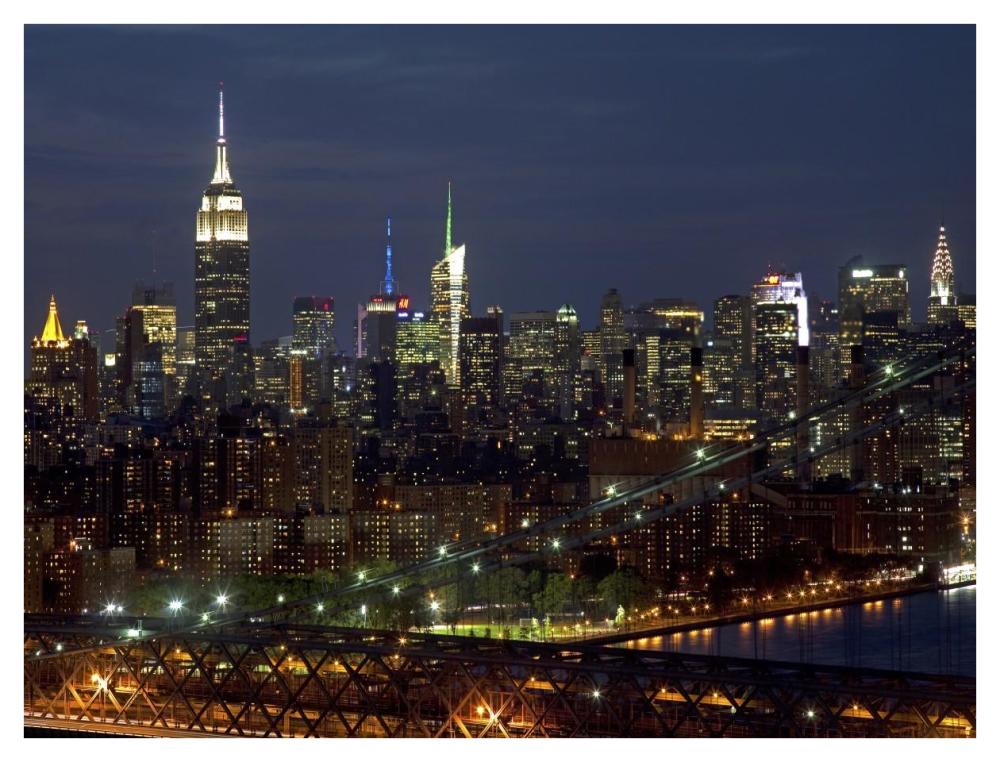 Midtown Manhattan at night-Paper Art-42"x32"