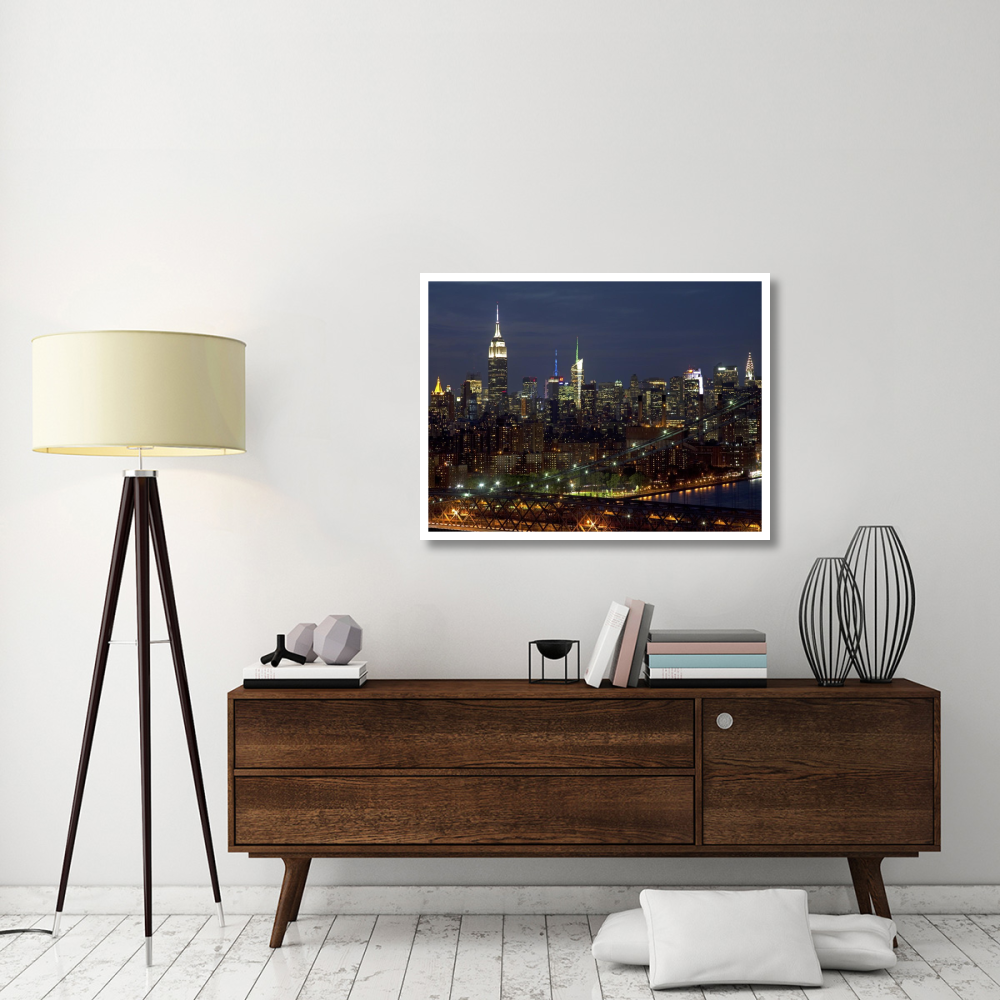 Midtown Manhattan at night-Paper Art-42&quotx32"