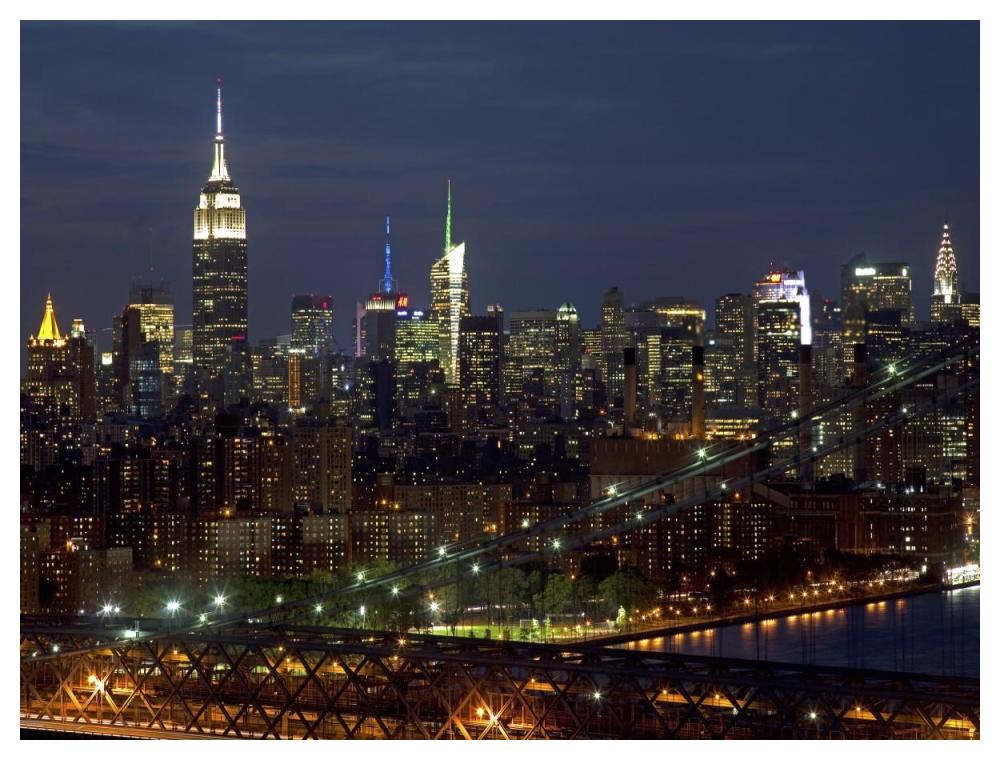 Midtown Manhattan at night-Paper Art-50"x38"