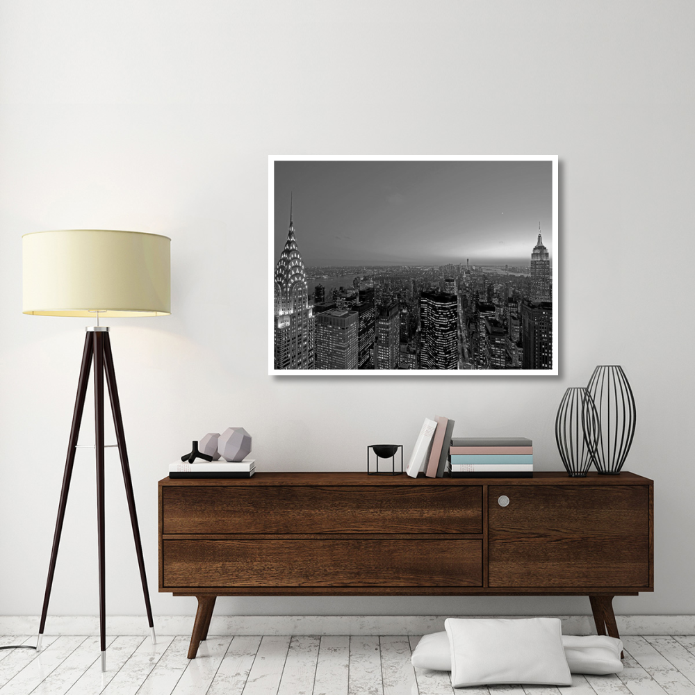 Midtown and Lower Manhattan at dusk-Paper Art-50&quotx38"