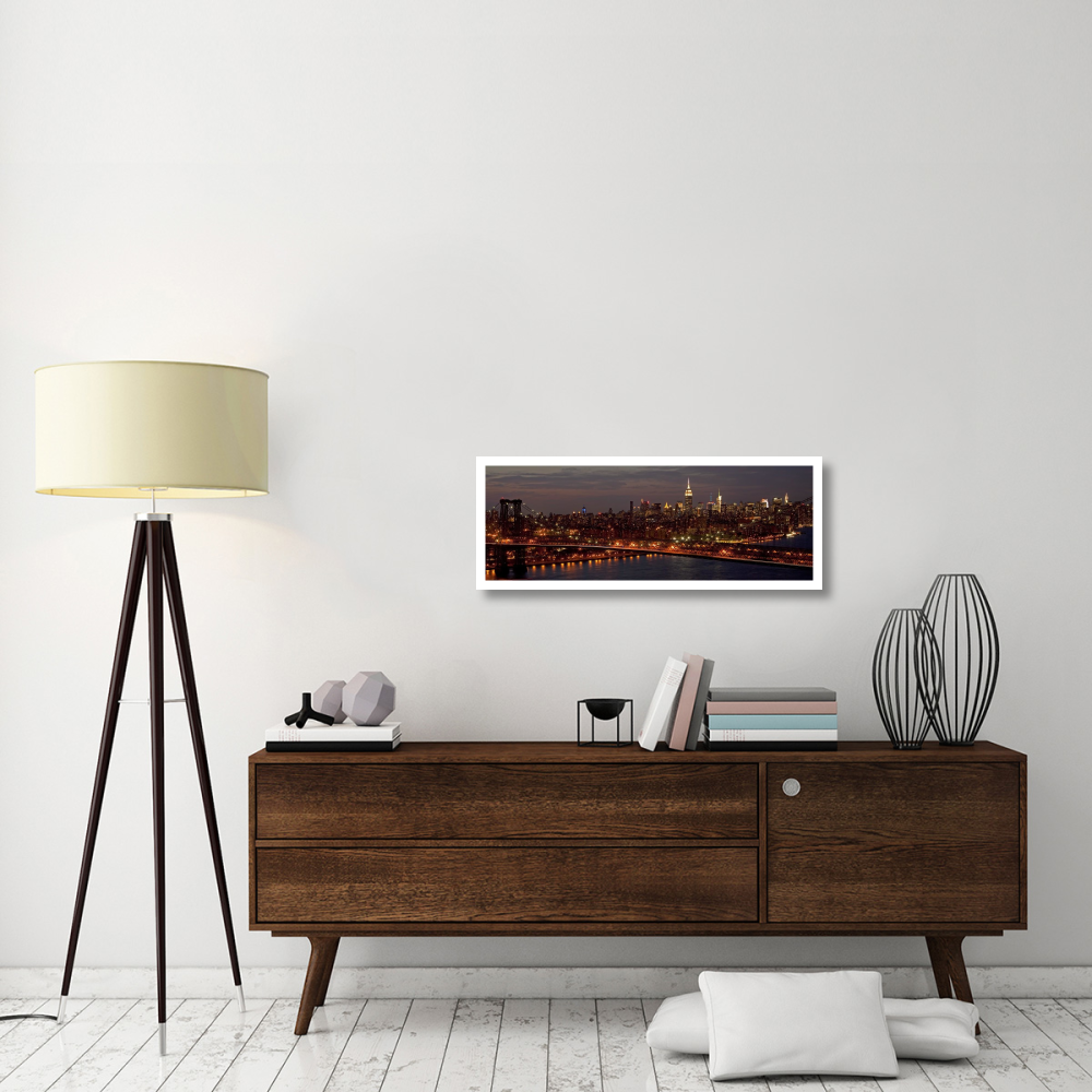 Midtown Manhattan and Williamsburg Bridge-Paper Art-38&quotx14.6"