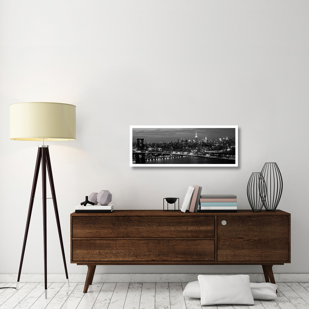 Midtown Manhattan and Williamsburg Bridge-Paper Art-42&quotx16"