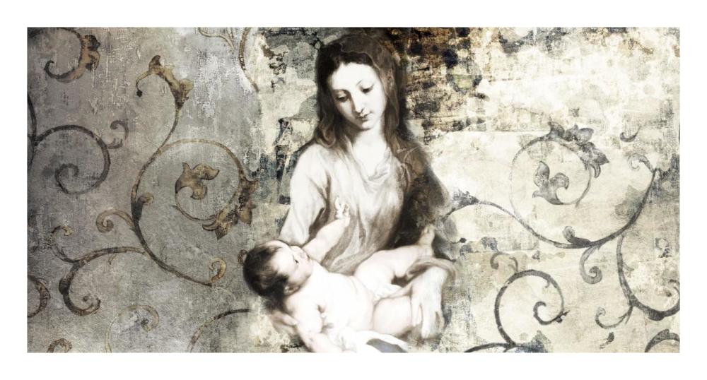 Madonna and Child (after Van Dyck)-Paper Art-26"x14"