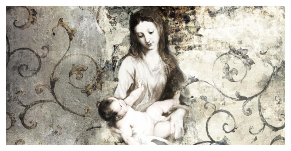 Madonna and Child (after Van Dyck)-Paper Art-50"x26"