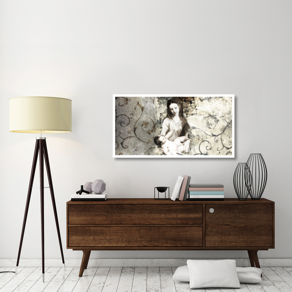 Madonna and Child (after Van Dyck)-Paper Art-50&quotx26"