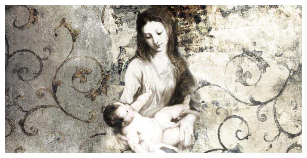 Madonna and Child (after Van Dyck)-Paper Art-62"x32"