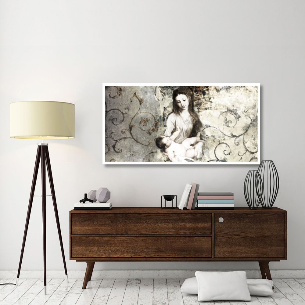 Madonna and Child (after Van Dyck)-Paper Art-62&quotx32"