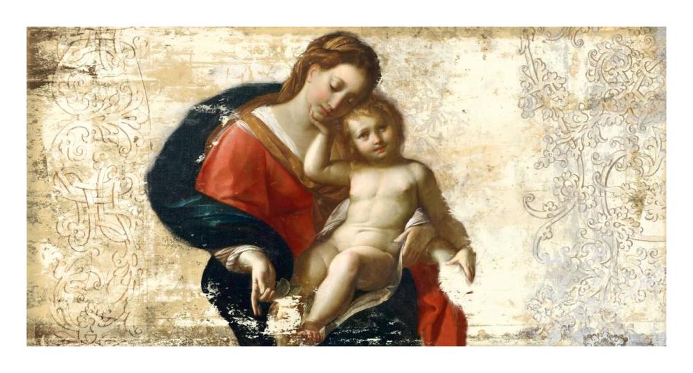 Madonna and Child (after Procaccini)-Paper Art-26"x14"