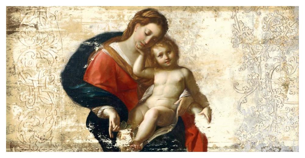 Madonna and Child (after Procaccini)-Paper Art-50"x26"