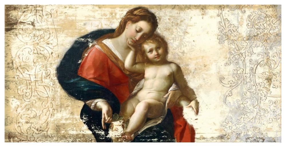 Madonna and Child (after Procaccini)-Paper Art-62"x32"