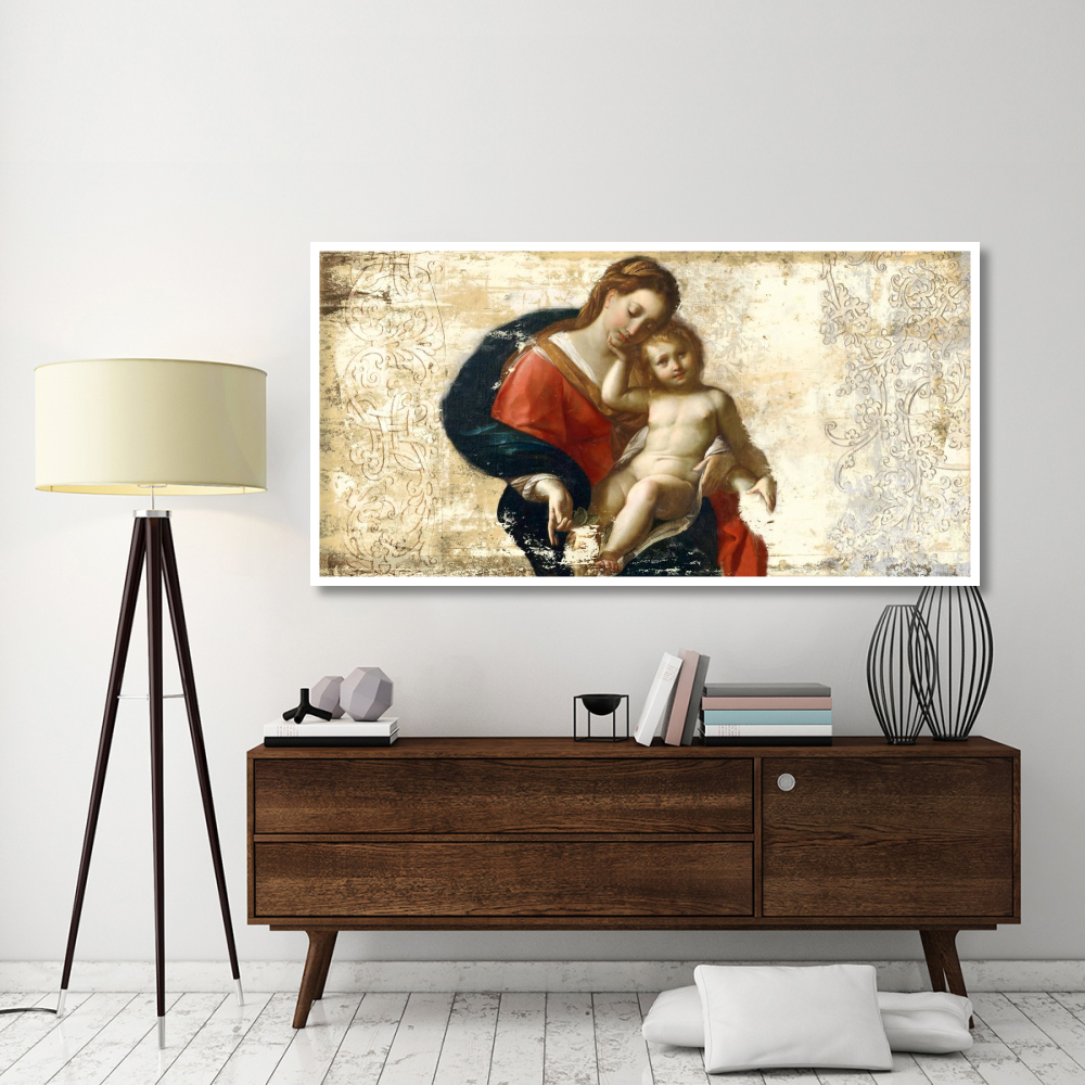 Madonna and Child (after Procaccini)-Paper Art-74&quotx38"