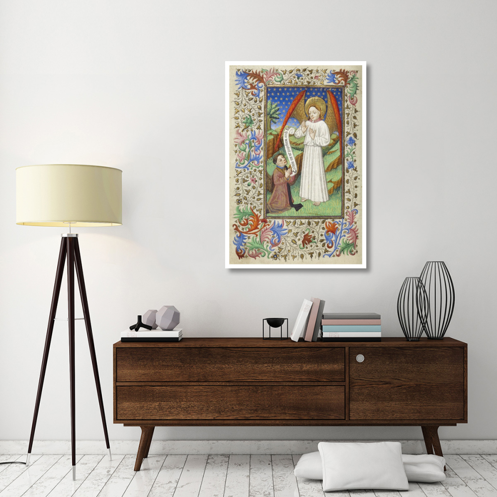 A Patron and his Guardian Angel-Paper Art-34&quotx50"