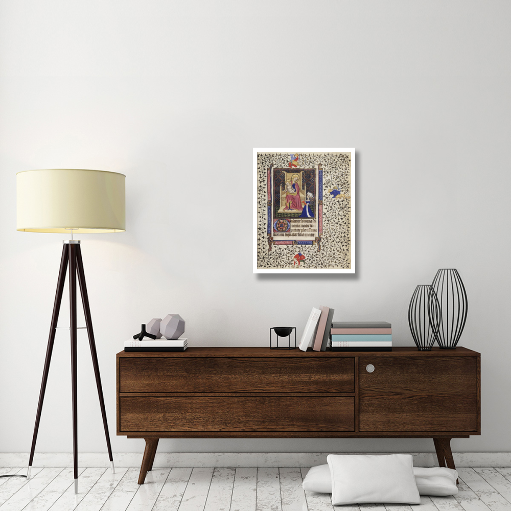 A Woman in Prayer before the Virgin and Child-Paper Art-24&quotx30"