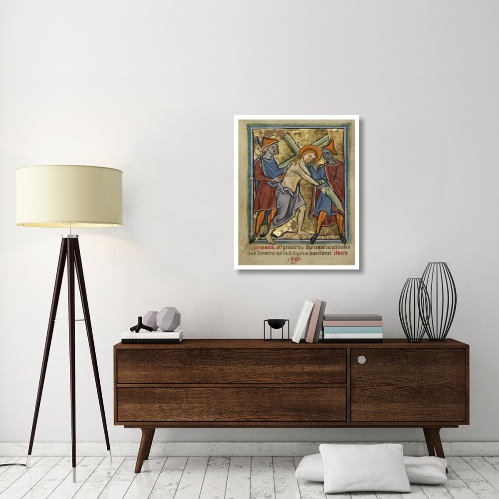 Christ Carrying the Cross-Paper Art-30&quotx37"
