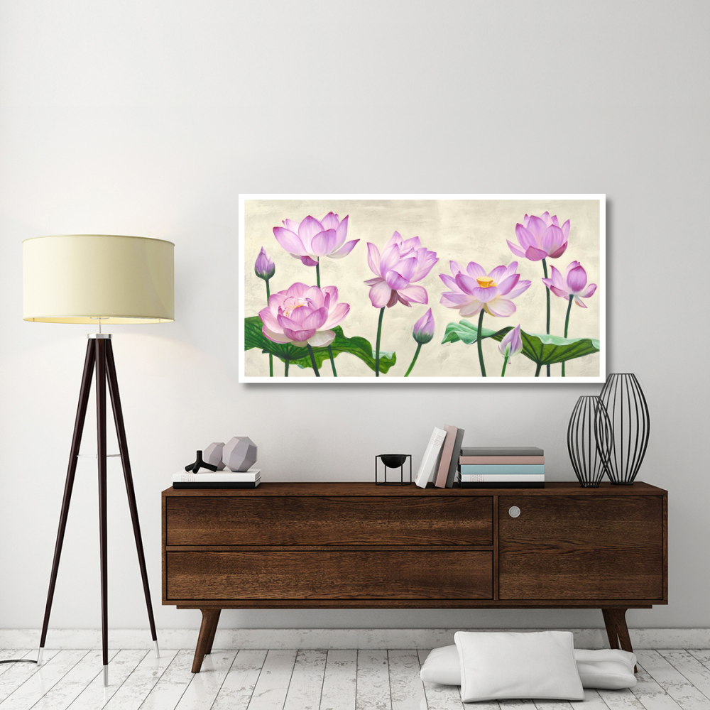 Lotus flowers-Paper Art-62&quotx32"