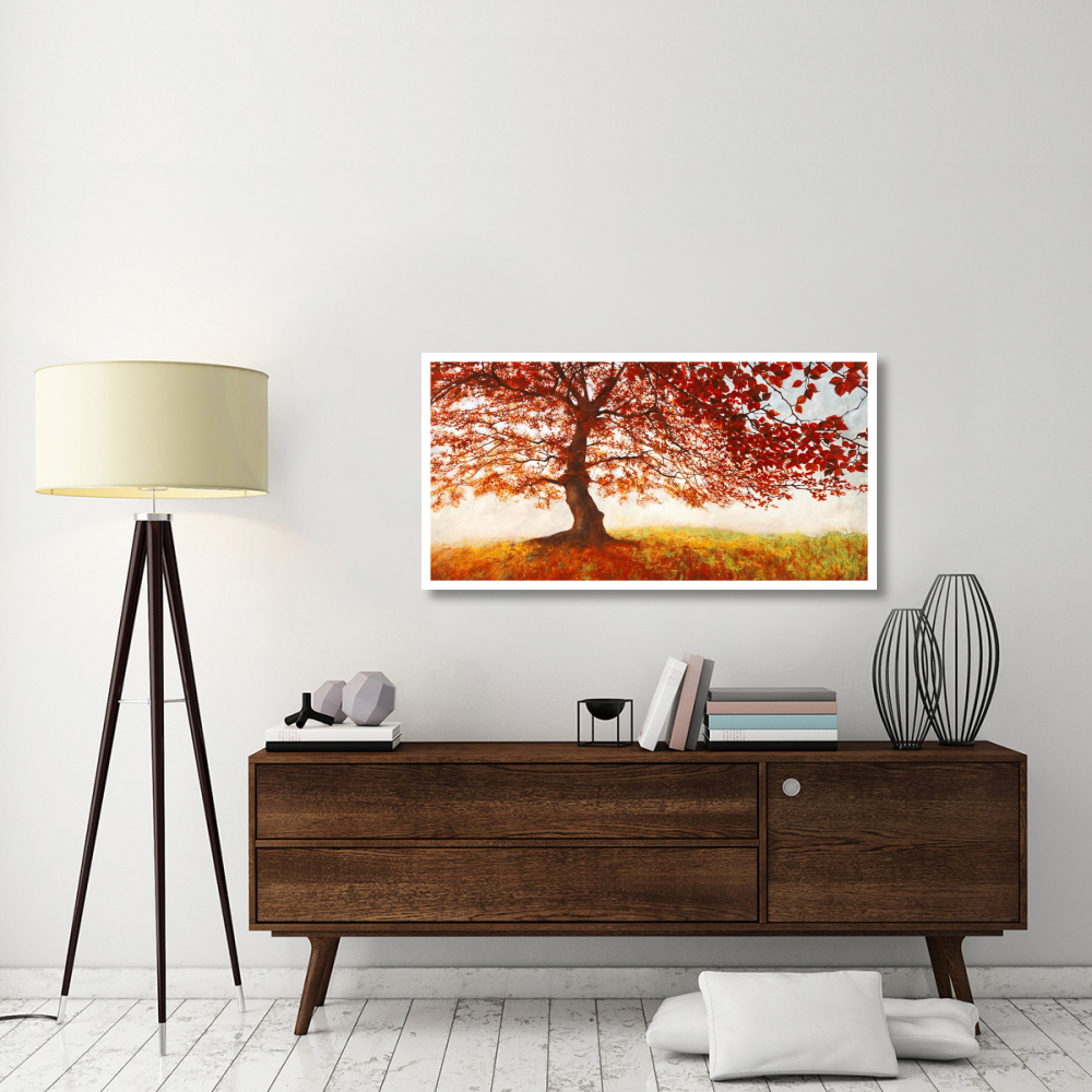 Red Leaves-Paper Art-50&quotx26"