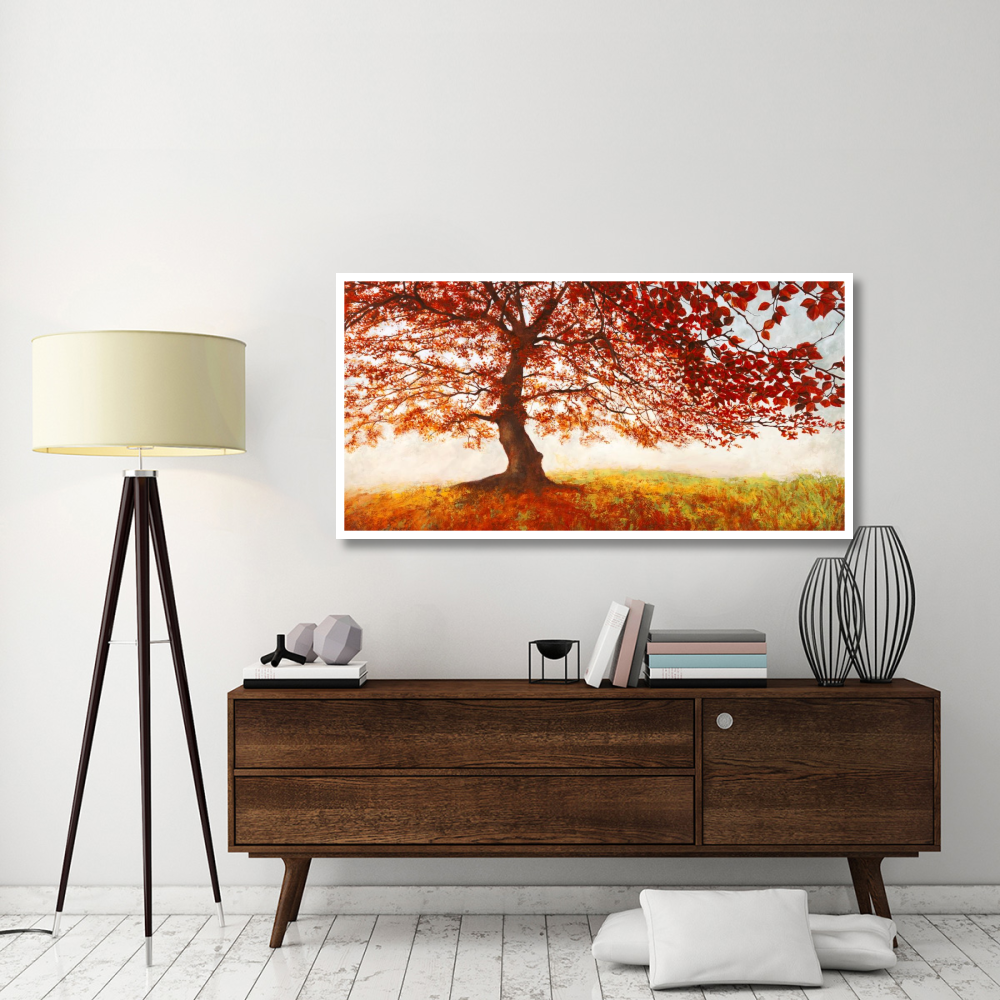 Red Leaves-Paper Art-62&quotx32"