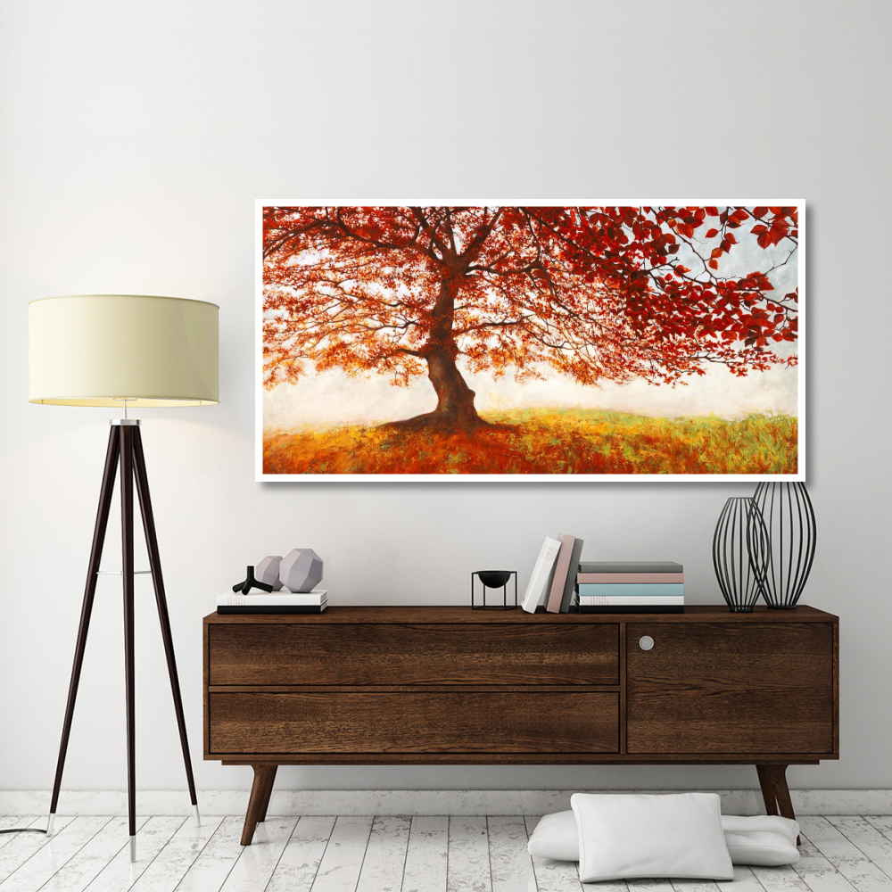 Red Leaves-Paper Art-74&quotx38"