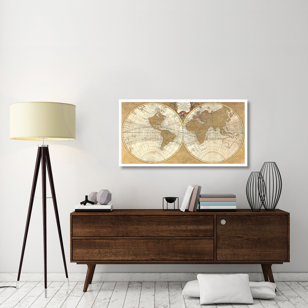 Gilded World Hemispheres I-Paper Art-50&quotx26"