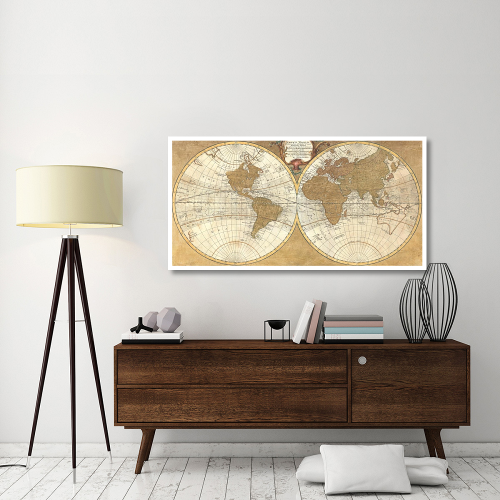 Gilded World Hemispheres I-Paper Art-62&quotx32"